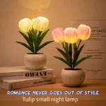 Tulip Table Lamp LED Bedside Lamp Simulation Flower Bouquet Bedroom Bedside Romantic Atmosphere Birthday Gift Home Decoration - Image 6