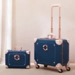 New Vintage Floral PU Rolling Luggage sets,12"16"18"inch Women Cute Trolley Suitcase Travel Bag Carry ons with Universal Wheels - Image 3