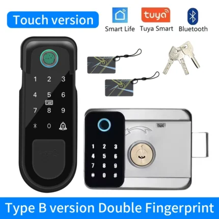Fingerprint Home Lock for Tuya Smart Lock Bluetooth Door Lock Keyless Entry Fingerprint Tuya App Key IC Card Gateway Unlock