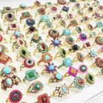 50pcs/Lot Wholesale Bohemia Mix Style Finger Rings for Women Hot Crystal Party Wedding Jewelry Acrylic Enamel Joint Ring Gifts - Image 3