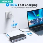 MOKiN 15 IN 1 USB C Docking Station 8K 30hz HDMI Ports 3 Monitors USB 3.1 100W PD SD&TF USB C Dock for Laptops MacBook Lenovo PC - Image 2