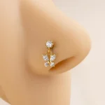 1Pcs Stainless Steel Piercing Nose Studs Crystal Zircon Butterfly Pendant Nose Ring Nail Goth PIERC Body Jewelry For Women 20G