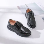 Kids Shoes For Boys Genuine Leather Shoes For Kids Wedding School Show Dress Flats Light Classic Black Children Loafer Moccasins - Image 3