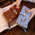 Ladies Fashion Wallet PU Leather Phone Purse Female Hollow Leaves Pouch Clutch Handbag For Women Coin Card Holders Long Wallets - Image 4