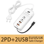 USB Adapter Type C Fast Charger 66W USB Type C Wall Adapter Multi Ports Charging Accessories for iPhone 16 Xiaomi EU/US/UK Plug