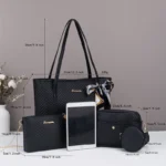 Wave pattern daily commuting large capacity tote bag handbag four piece set fashion trend personality change camera bag - Image 2