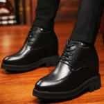 Couple's Thick Platform Derby Shoes for Men's 15.5cm Height Increasing Shoes Invisible Inner Heightening Wedding High Heels Shoe - Image 4