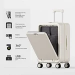 Front-opening Luggage Suitcase for Men and Women Large Capacity 20-26 inch Trolley Case Travel Suitcase Aluminium Frame Luggage - Image 2