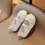 Floral Embroidery Lace Ballet Flats Baby Girls 2025 Summer New Breathable Mesh Ballerinas Kids Cute Wedding Party Dress Shoes - Image 5