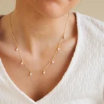 eManco New Pearl Pendant Necklace Stainless Steel Clavicle Chain Fine Chain Wedding Gift - Image 4