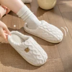 Asgard Women Winter Fur Slippers Indoor Fluffy Couple Bedroom Flat Slides Cute Bear Women Fuzzy House Slippers Warm Cotton Shoes - Image 6