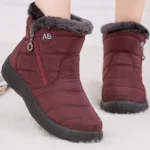 Women's Boots Women's Ankle Boots With Fur Winter Shoes Women Low Heels Winter Boots Snow Waterproof Botas Mujer Winter Footwear - Image 4