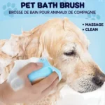 Silicone Soft Rubber Pet Massage Shower Brush with Builtin Shampoo Storage Self Cleaning Detangling for Dogs Cats Grooming Brush - Image 2