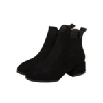 Women Autumn&Winter Flocked Short Boots Fashion Round Head Non Slip Square Heel Solid Black Boots Size 35-41 Platform Boots - Image 3