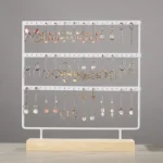 Earring Holder,Earrings Organizer Jewelry Holder Display Wood Stand,Jewelry Organizer Holder for Earrings Necklaces Bracelets - Image 3