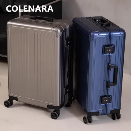 COLENARA High-quality 20"24"Suitcase Full Aluminum Magnesium Alloy Trolley Case Boarding Box 28 Inches High-capacity Luggage