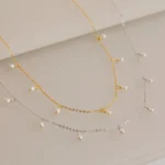 eManco New Pearl Pendant Necklace Stainless Steel Clavicle Chain Fine Chain Wedding Gift - Image 5