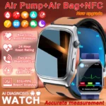 Sapphire Glass AMOLED Blood Pressure Smart Watches ECG Blood Oxygen Blood Pressure Air Pump Sport Health Tracking Smartwatch NFC