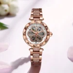 Forsining Skeleton Watch for Women Fashion Classics Diamond Automatic Mechanical Watches Luminous Hands Stainless Steel Strap - Image 3