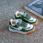 Children's Spring New Leather Upper Sneakers Middle Large Children's Casual Shoes Boys and Girls Soft Sole Students Tennis Shoes - Image 3