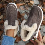 Boots Combat Winter Shoes For Woman Winter Boots Fur Ankle Botas Mujer Slip On Casual Botines 2025 New Women's Snow Boots Black - Image 3