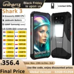 Unihertz Shark 3 by 8849 Rugged Smartphone android 14 3K AMOLED Display 32GB RAM 512GB ROM Dimensity 8300 CPU Mobile Phone