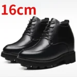 Couple's Thick Platform Derby Shoes for Men's 15.5cm Height Increasing Shoes Invisible Inner Heightening Wedding High Heels Shoe