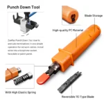 ZoeRax Network Tool Kit，RJ45 Crimp Tool kit Pass Through Crimper RJ45 Crimping Tool, Cable Tester, Punch Down Tool, Stripper - Image 4