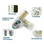 E27 E14 LED Lamp 220V Led Bulb SMD5730 Bombilla LED Light 24 36 48 56 69 72leds Lampada Corn Bulbs Chandelier for House Lighting - Image 4