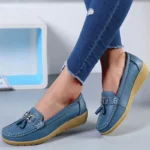 Women Shoes Nurse Loafers Shoes Classics Flats Zapatos Mujer Comfortable Flat Shoes Women White Casual Leather Women's Footwear - Image 2