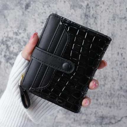 New Women's Fashion Splicing Two-fold Wallet Women's Multi-card Small Card Bag Multi-function Large Banknote Zipper Change Bag