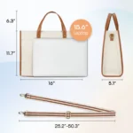 Missnine 15.6 Inch Woman Laptop Briefcase Tote Canvas ipad Bag Work Shoulder Bag Casual Tote Bag for Travel Office College - Image 4