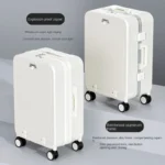 Front-opening Luggage Suitcase for Men and Women Large Capacity 20-26 inch Trolley Case Travel Suitcase Aluminium Frame Luggage - Image 5