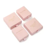 Wholesale 100pcs/lot Custom Pink Paper Jewelry Boxes With Logo Jewelry Gift Packaging Boxes Earring Necklace Bracelet Ring Boxes - Image 3