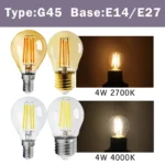 3pcs Retro Led Light Bulb E27 B22 E14 C35 A60 ST64 AC220-240V Edison Filament Bulb Vintage Warm Glass Lamp Lighting Indoor light - Image 4