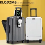 KLQDZMS Laptop Suitcase Front Opening Boarding Case Multifunctional Trolley Case USB Charging 20"24"26 Inch Cabin Luggage