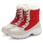 Boots Woman Heels Snow Boots For Winter Footwear Women Ankle Botas Mujer Keep Warm Short Combat Boots With Fur Women's Warm Boot - Image 5