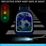 3PCS Rolling Backpack for Girls and Boys, Kids Roller Wheels Bookbag, Wheeled Elementary School Bag with Lunch Bag - Image 4