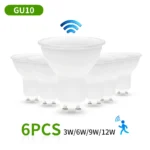 6PCS 3W 6W 9W 12W LED GU10 Radar Sensor Light Bulb 220V Motion Sensor LED Lamp Auto OFF/ON Warm White 3000K/Cold White 6000K
