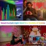 Smart LED Curtain Light APP Control RGB Dimmable DIY Pattern Music Ambient Lighting For Home Holiday Party Christmas Decoration - Image 2