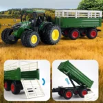 Tractor Toy Car Model Trailer and Accessories Simulation Children's Farmer Car - Image 3