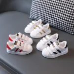 Children's Sneakers Kids Fashion Design White Non-slip Casual Shoes Boys Girls Hook Breathable Sneakers Toddler Outdoor Shoes - Image 2