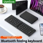 Uyellow New Foldable Wireless Keyboard Slim Bluetooth Keyboard Rechargeable Folding Keyboard for IOS Windows Android For Ipad