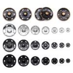 20Sets Black Silver Round Invisible Brass Metal Snap Fasteners Press Button For Shirt Suit Jacket Clasp Garment Accessories DIY - Image 4