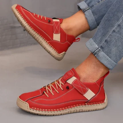 Boots Mid Top for Women British Style Retro Anti Slip Workwear Shoes Handmade Leather Loafers Casual Soft Soled Women Nude Boots