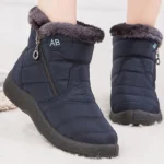 Women's Boots Women's Ankle Boots With Fur Winter Shoes Women Low Heels Winter Boots Snow Waterproof Botas Mujer Winter Footwear - Image 2