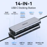 MOKiN USB C HUB Type C 4K@60Hz HDMI Hub,VGA 3USB 3.1 10Gbps PD RJ45 SD/TF Docking Station For MacBook Air Pro Laptop Accessories - Image 2