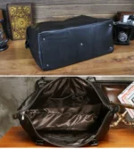 Fashion Genuine Leather Travel Bag Men's Luggage Bags Large Male Duffle Bag weekend Women Shoulder Bag Big Tote Handbag Black - Image 5