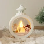 Christmas Candlestick Round Wind Light Merry Christmas Tea Lights Candle Holder Decoration for Home Ornaments Xmas Gift New Year - Image 5