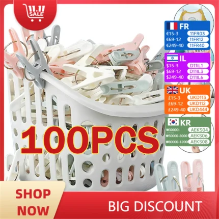 Plastic Clothes Pins Sock Towel Clips Laundry Hanging Fixed Clothespin Fastener Tweezers Pegs Clip Clothing Storage Organizer